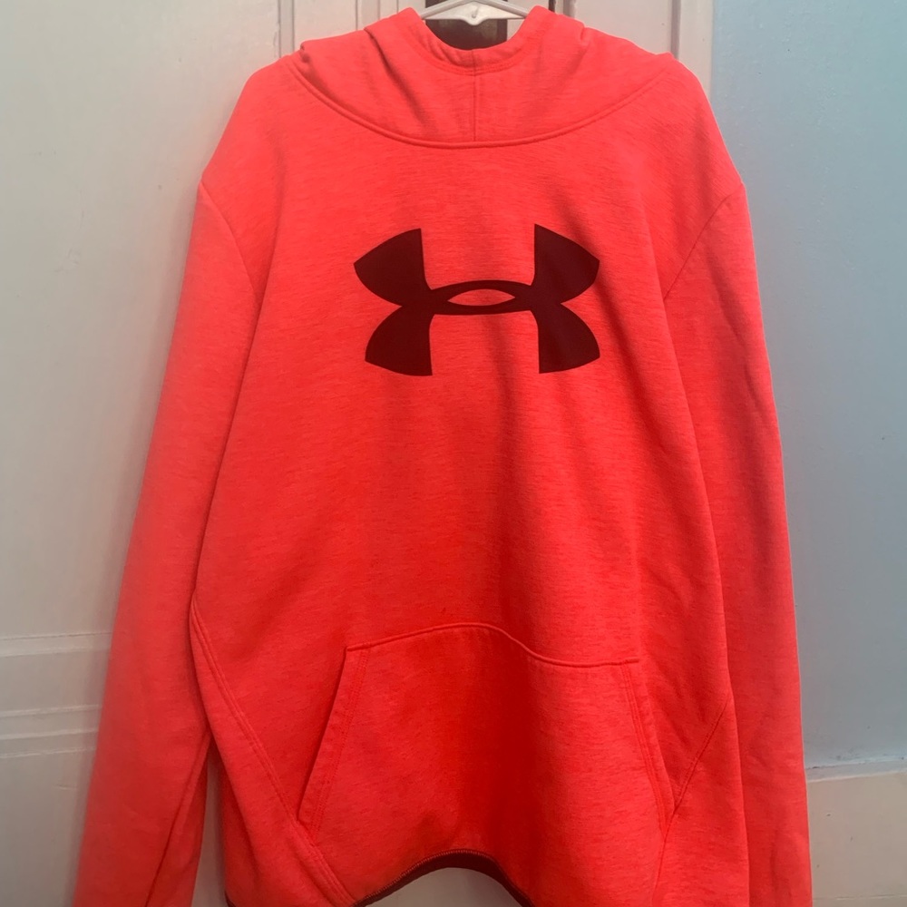underarmour neon pink sweatshirt, size girls large!
